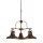 Suspension Vintage Ø 63 cm 3-flamme E27 brun