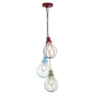 Plafonnier chambre enfant E27 rouge bleu vert métal