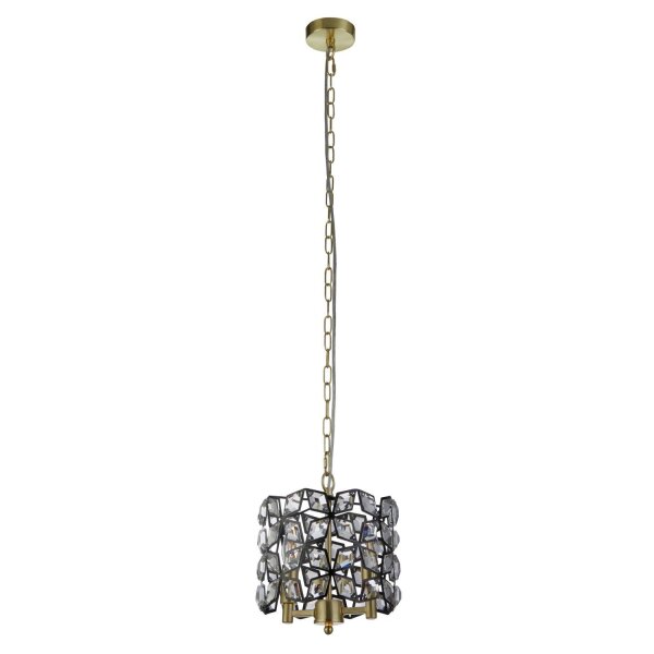 Suspension ronde Ø 25 cm 2x E14 en laiton noir