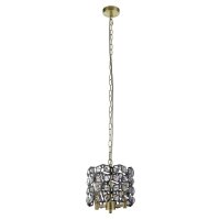 Suspension ronde &Oslash; 25 cm 2x E14 en laiton noir