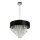 Suspension Noir Ø 45,5 cm rond tissu cristal 5x G9