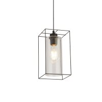 Lampe à suspendre métal verre angulaire L :...
