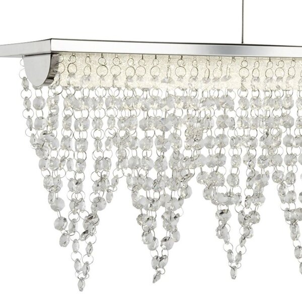 Lampe à suspendre LED cristal L : 65 cm 4000 K chrome clair