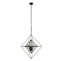 Suspension métal verre L : 57 cm E27...