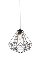 Suspension Noir Métal Ø 25 cm E27 E14 Cage...