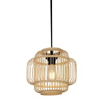 Lampe à suspendre Boho Bambou Ø 29 cm Noir...