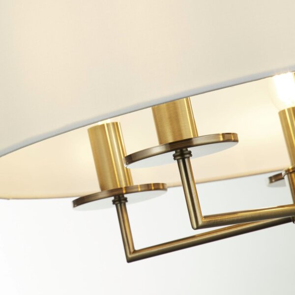 Lampe à suspendre tissu métal Ø 55 cm 5x E14 en laiton antique blanc