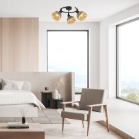 Spot de plafond 3 flammes Ø 46 cm Noir Naturel E14...