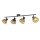 Spot de plafond Noir Naturel L : 94 cm 4x E14 Bois Métal