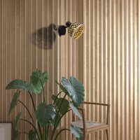 Applique murale ajustable E14 Noir Naturel Bambou...