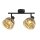 Spot de plafond 2 flammes E14 Noir Naturel Bambou Bois Métal