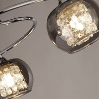 Plafonnier 3 flammes chrome gris fumé G9 verre...