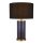 Lampe de table tissu verre bleu noir or E27 hauteur 52,5 cm