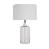 Lampe de table verre tissu blanc 62 cm E27...