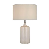 Lampe de table verre tissu blanc 62 cm E27...