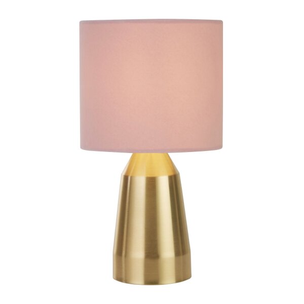 Lampe de table métal tissu H : 33 cm petit en rose or E14