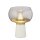Lampe de table E27 28 cm &Oslash; 24 cm en blanc gris fum&eacute; laiton
