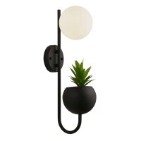 Applique Noir Blanc G9 H : 46 cm Métal avec pot