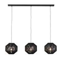 Lampe à suspendre 3 flammes L : 130 cm Noir E27...