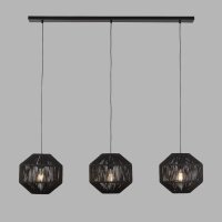 Lampe à suspendre 3 flammes L : 130 cm Noir E27...