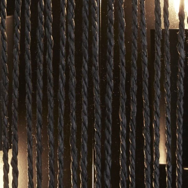 Applique noire 2 flammes E27 corde Abat-jour H : 30,5 cm