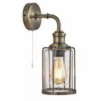 Applique E27 en laiton antique transparent verre...