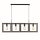 Lampe suspendue 4 flammes E27 noir métal design rétro