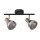 Spot de plafond 2 flammes E14 verre fumé métal réglable