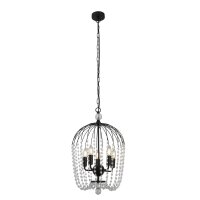 Suspension 5 flammes noir E14 Ø 36 cm métal...