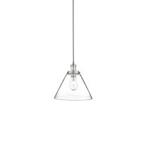 Suspension verre vintage &Oslash; 29 cm en argent clair
