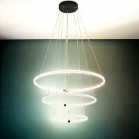 Lustre LED noir blanc 3000 K 7195 lm &Oslash; 79 cm
