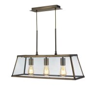 Lampe à suspendre verre métal L : 65 cm 3x...