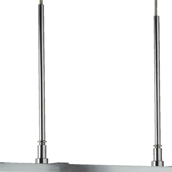 Lampe suspendue 3 flammes chrome clair E27 verre métal