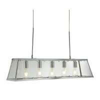 Lampe à suspendre verre métal L : 90 cm 5x...