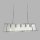 Lampe à suspendre verre métal L : 90 cm 5x E27 chrome clair