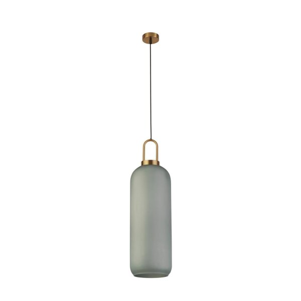 Suspension en laiton blanc gravé E27 Ø 15 cm verre