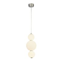 Lampe LED suspendue verre Ø 18 cm chrome blanc...