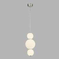Lampe LED suspendue verre Ø 18 cm chrome blanc...