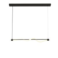 Suspension LED Noir mat Blanc M&eacute;tal 2700 K L : 1 m