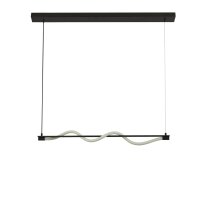 Suspension LED Noir mat Blanc Métal 2700 K L : 1 m
