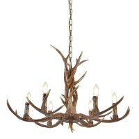 Lustre Rustikal en résine bois de cerf artificiel...