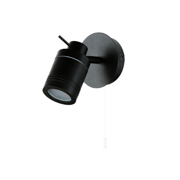 Applique IP44 GU10 Ø 10 cm noir mat orientable