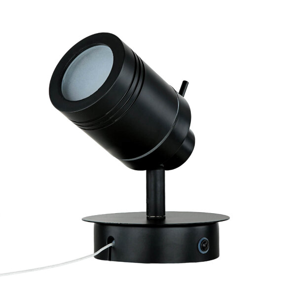 Applique IP44 GU10 Ø 10 cm noir mat orientable
