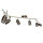 Spot de plafond 6-flamme IP44 GU10 en laiton antique métal salle de bain