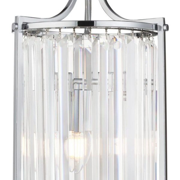 Lampe à suspendre cristal Ø 26 cm 2x E14 verre métal art nouveau