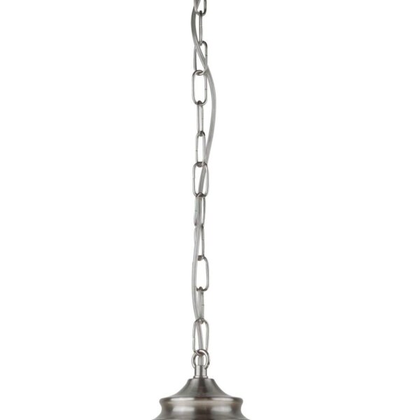 Lampe à suspendre IP44 E27 D : 30 cm en argent mat blanc verre