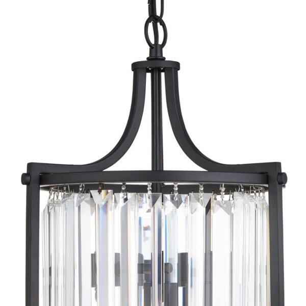 Art Déco Suspension Noir Ø 26 cm Cristal 2x E14