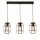 Suspension Noir Naturel 3-flamme E27 Métal Bois