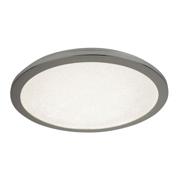 Plafonnier LED salle de bain IP44 D : 30 cm Chromé 4000 K rond plat