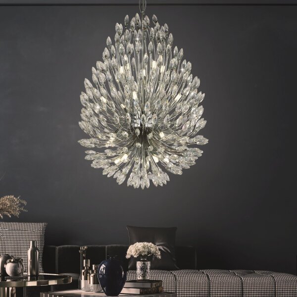 Grande lampe à suspendre Ø 51 cm H : max. 286 cm cristal réglable